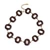 European and American retro fashion personalized geometric acrylic splicing necklace simple CCB beaded sticker neck decoration women