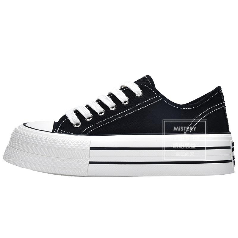 Summer New Thick-soled Round-headed Canvas Shoes Women's Low-top Versatile Board Shoes 824
