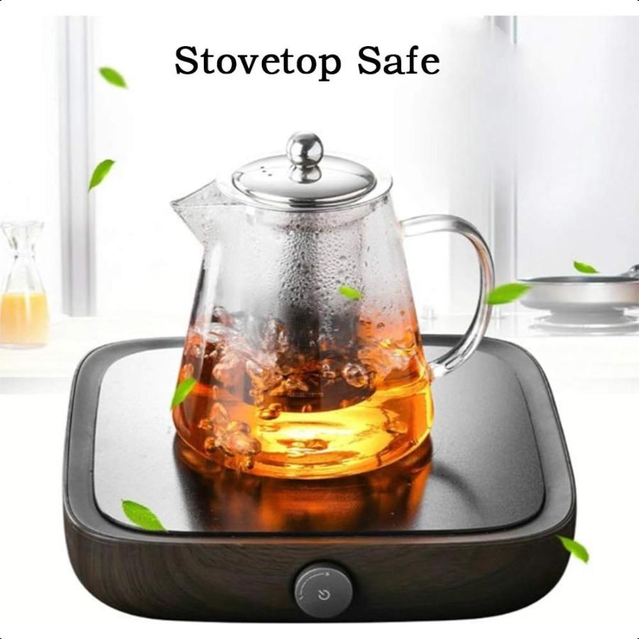 Glass Teapot with Infuser Tea Pot 32oz 43oz Tea Kettle Stovetop Safe Blooming and Loose Leaf Tea Maker Set 32oz 950ml