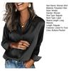Women Satin Shirt Pure Color Loose Fit Imitation Silk Shirt Lapel Long Sleeve Buttons Placket Tops Business Casual Daily Wear