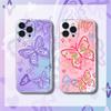 Pink Butterfly Pattern Phone Case For iPhone 16 E 14 13 12 11 15 Pro Max 7 8 Plus XS XR X SE 2022 Personalized Border Soft Cover