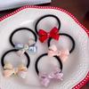 Korean New Cute 4.5cm Stereoscopic Bow Hair Tie Hair Clip For Sweet Girls Rhinestones Acetate Hair Rope Duckbill Clip