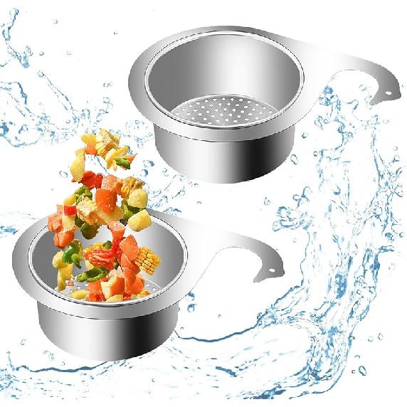 Stainless Steel Swan Sink Strainer Basket, Stainless Steel Draining Basket for Sink, Corner Swan Filter Basket for Residue and Storage,