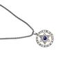 Men's European & American Style Angel Devil Eye Necklace, Blue Diamond Hexagram, Titanium Steel Jewelry