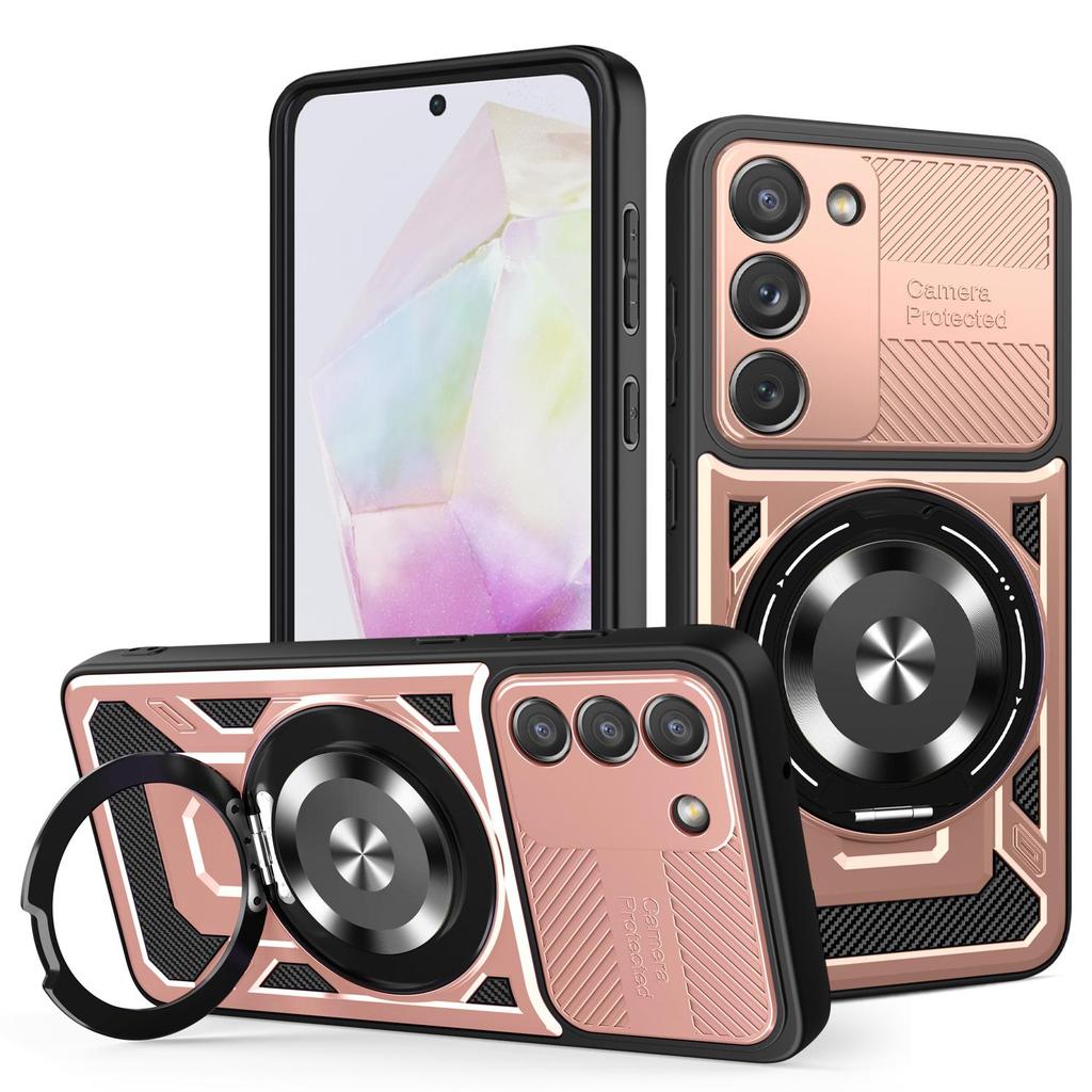 Slide Camera Armor Protection Case For Samsung A56 A36 A26 A16 A55 A35 A25 A15 A17 360° Rotating Magnetic Ring Stand Phone Cover