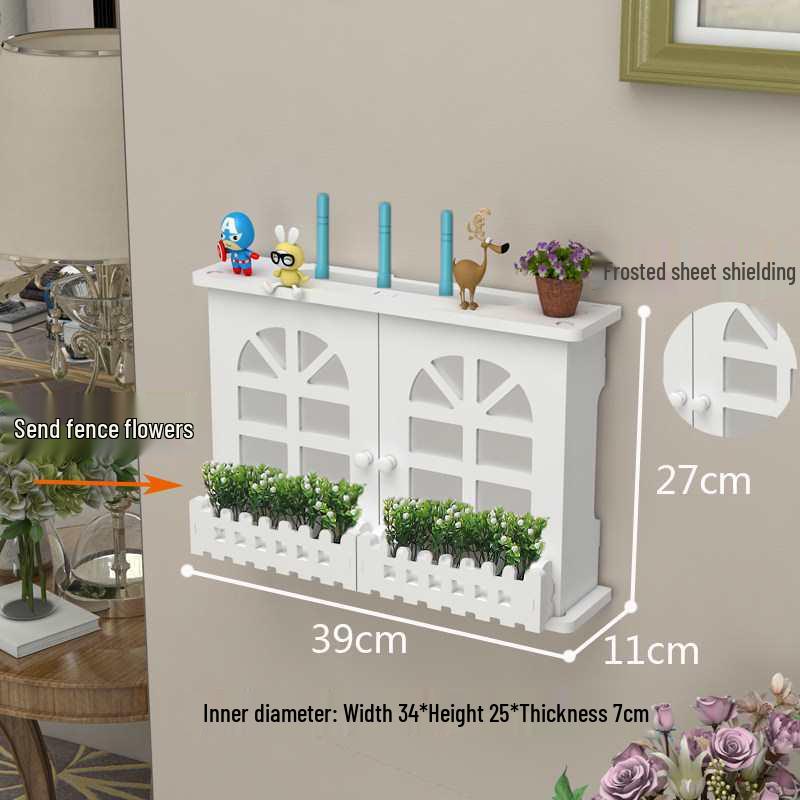 Wall-Mounted No-Drill WiFi Router and TV Set-Top Box Shelf for Living Room/Bedroom