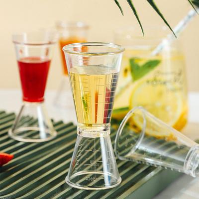 1Pc Plastic Double-Ended Measuring Cup Glasses Ounce Martini Plastic Cocktail Cupss Shaker Bartending Bartender Double-Head