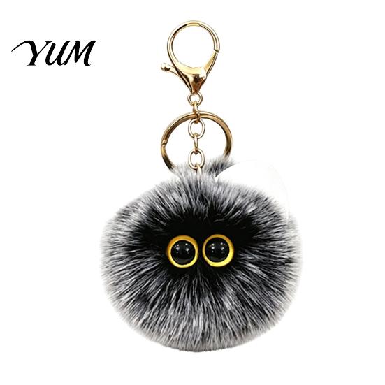 Decorative Plushie Pendant Plush Cat Ball Keychain, Fluffy Kitten Pompom Bag Charm, Keychain with Handbag Decoration Charm Metal Lobster Clasp,