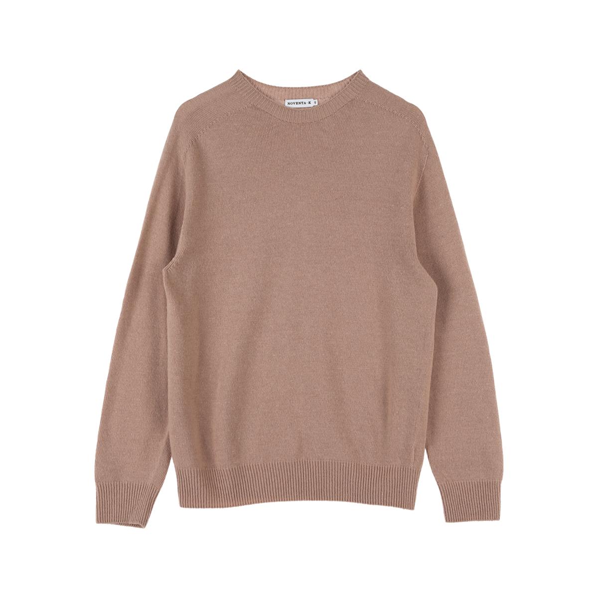 Nobenta K Wholegarment Round Knit Pink Beige