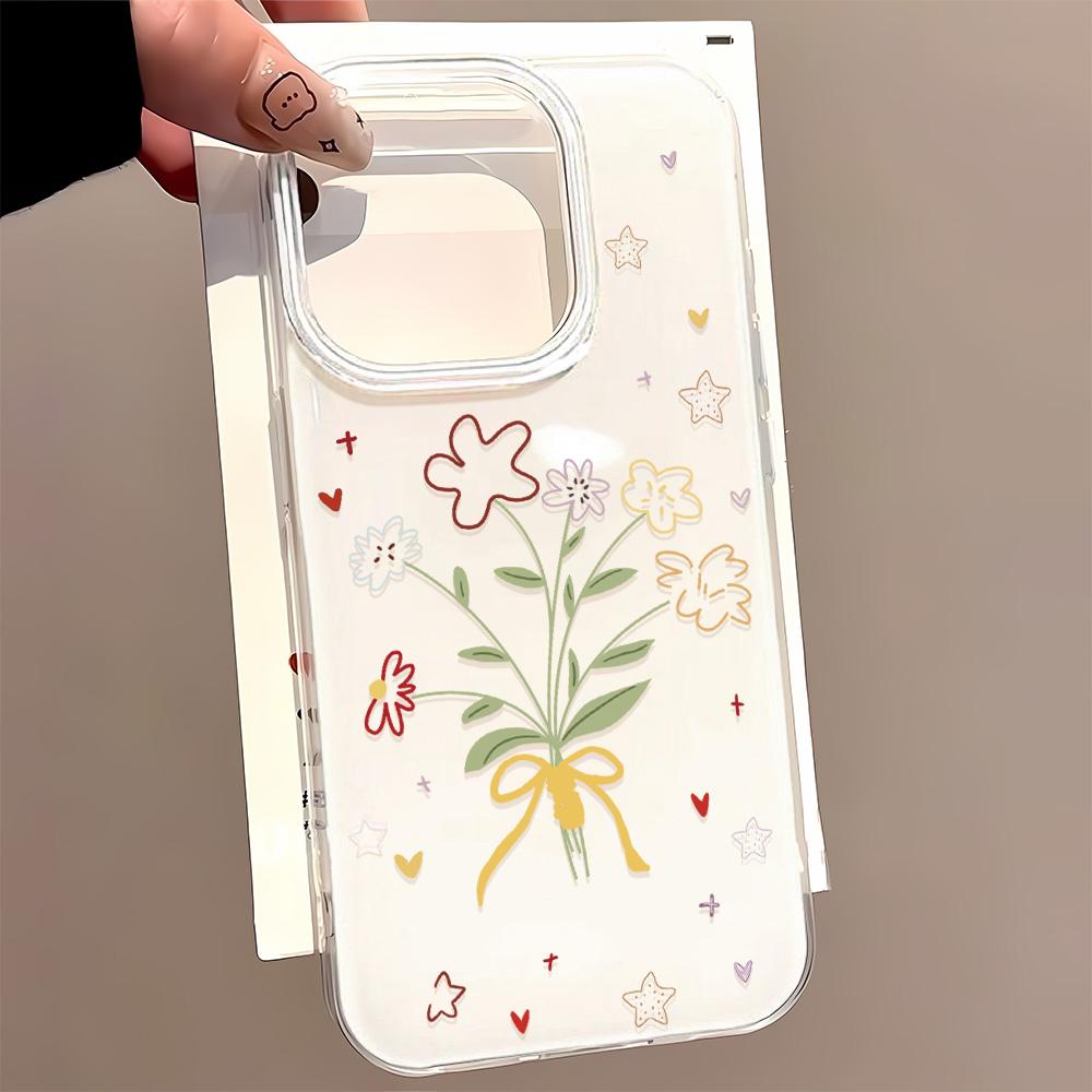 Painted Phone Case for iPhone 12 13 15 16 iPhone 16 12 13 14 15 Pro  14 15 16 Pro Max Coverage Shockproof Anti-Fingerprint Fresh Style Protective Case