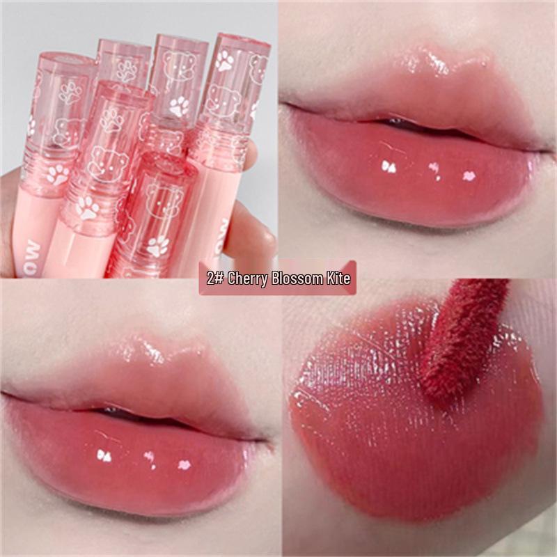 Bubble Bear Matte & Mirror Lip Glaze - Non-Transfer, Whitening Gloss Finish
