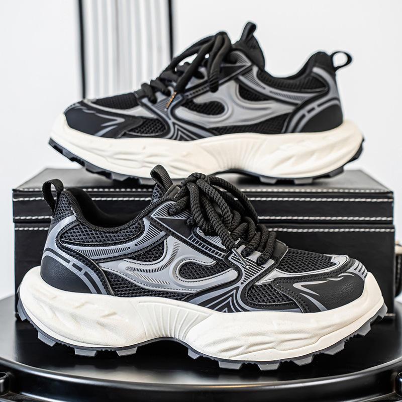 Platform Casual Versatile Lace-up Student Sneakers Men's Outdoor Sneakers New Retro Dad Shoes
