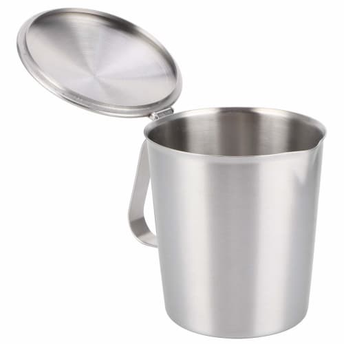 Coffee Latte Cup - Thick 304 Stainless Steel Measuring Cup - Milk Frothing Jug with Scale Cover - For Espresso, Latte Art, and Frothing Milk (1000ml W