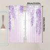 2PCS Digital Printed Curtains, Dreamy Purple Flowers Pattern, Beautiful Window Drapes for Living Room Bedroom Home Decor