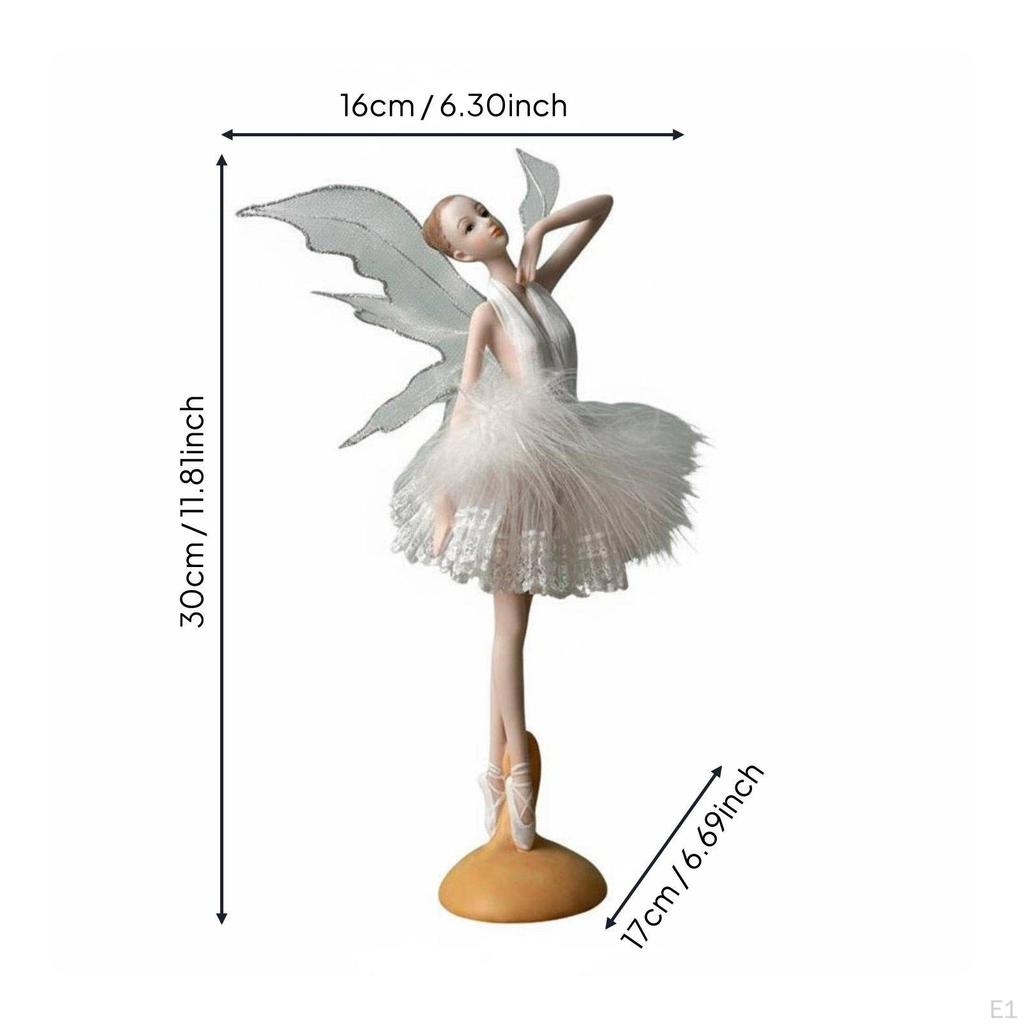 Figurina Fata Ballerina Idea Regalo Statua Angelo Danzante Design Elegante Ornamento Ragazza di Balletto per