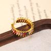 Adjustable Colored Zircon Rings Tiny French Vintage Ring Fashion Women Finger Ring  Engagement