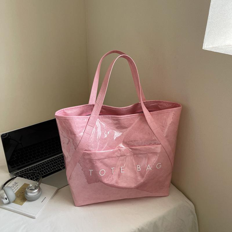 Niche design, casual, simple texture, fashionable large-capacity bag, 2025 summer new women's shoulder tote bag