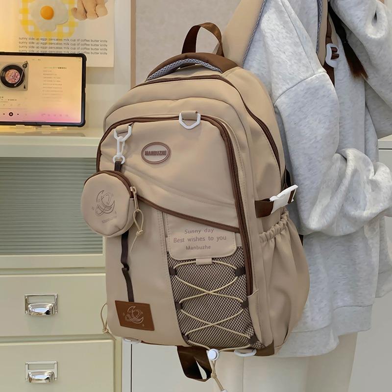 College Style Schoolbag Female Junior High School Student Large Capacity High School Campus Backpack Couple High Value Versatile Backpack