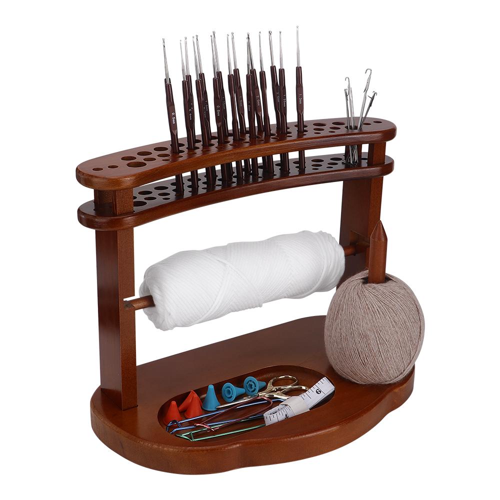 1pcs Portable Yarn Holders for DIY Crocheting Tool Accessories - Handmade Rotating Yarn Ball Winder Holders with Storage Rack