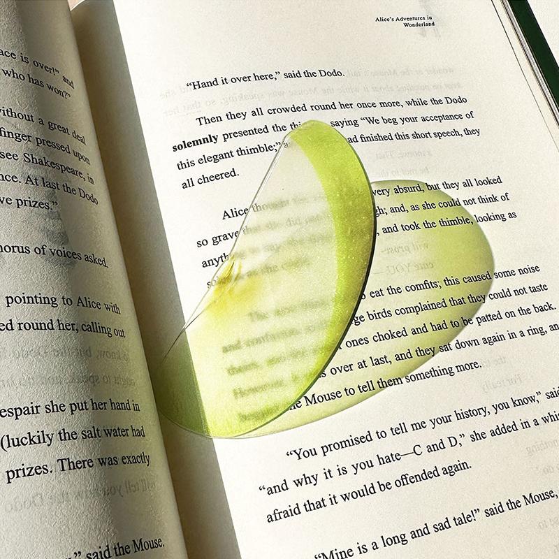 Delicate Transparent Acrylic Apple Bookmark Reading Mark Student Gift Premium Feeling Cute Grape Tomato Bookmarks