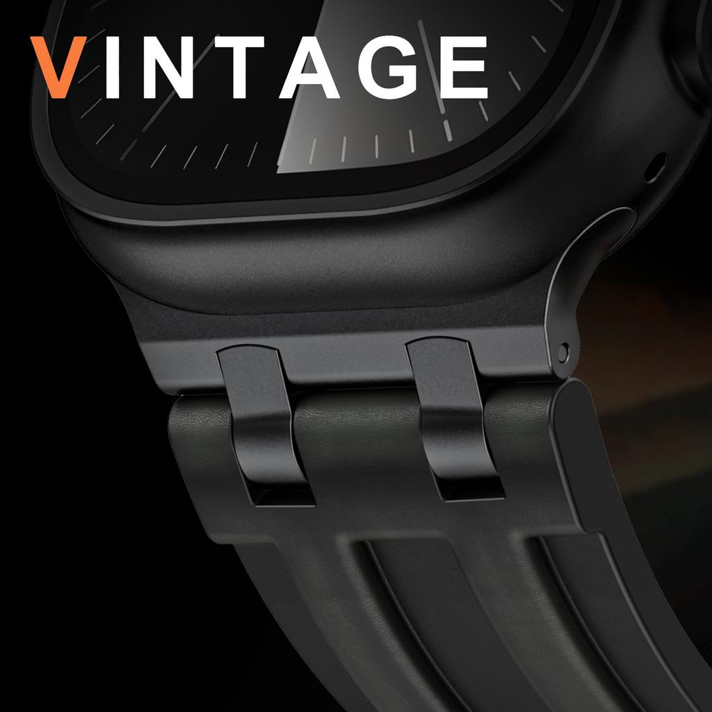 Leather Watch Band for Apple Watch Strap 49mm 46mm 45mm 44mm Luxury Man Bracelet for iWatch Ultra 3 Series 11 10 9 8 7 6 Se Band