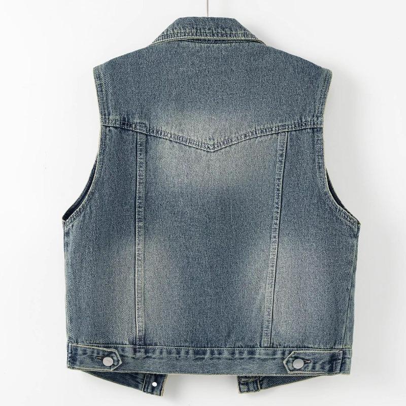 Hong Kong Style Retro Slimming Sleeveless Women's Vest - European & Korean Inspiration for Petite Spring/Autumn Wear