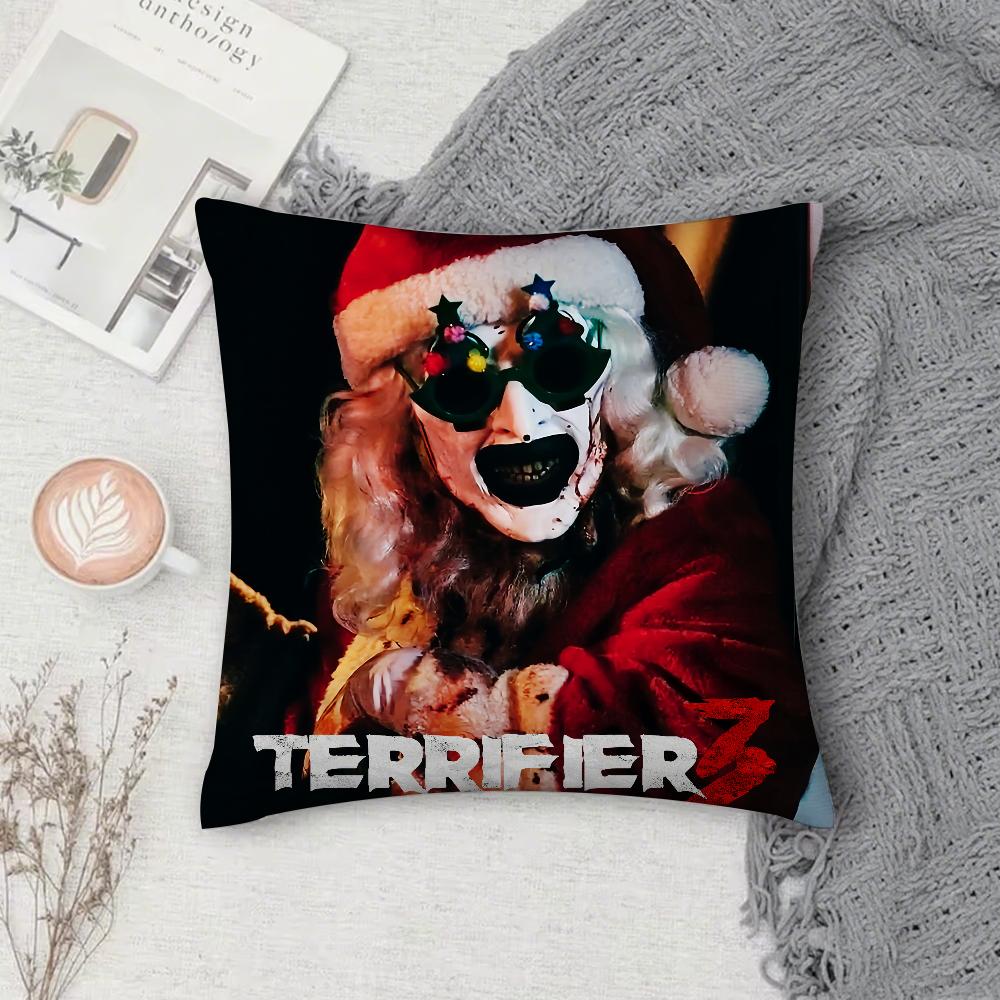 Film Funny T-Terrifier Horror 2 3 Pillow Case Square Double-Sided Printing Short Plush Sofa Cushion Cover Bedroom Bedside Pillow