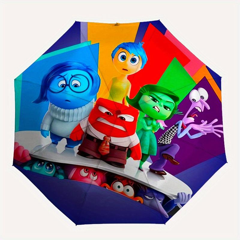 1pc Emotions,Inside Out Automatic Folding Umbrella: Compact 8-Bone Design Cartoon Outdoor Travel Companion, Business Umbrella, Christmas Val