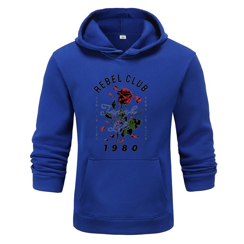 Autumn and Winter New Personalized 1980 Flower Printed Clothing Men and Women Hoodie Lovers Pullover Jogging Sports Hoodie