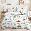 Baufahrzeug Bettwäsche Set Für Jungen Bagger Bettbezug Queen Size Playstation Design Teen Bett Set