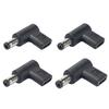 Female USB C To Male DC5.5x2.1mm/5.5x2.5mm Adapter 90 Degree Charging Connector for Phones Laptops Routers Black
