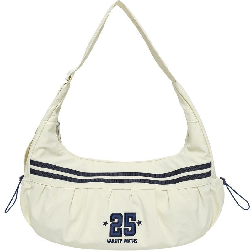 

Полосатая легкая дорожная сумка для верховой езды большой емкости, спортивная сумка через плечо бежевый