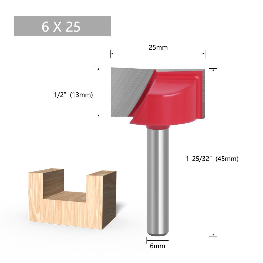 Sada frézovacích bitů z wolframové oceli s plochým dnem pro CNC router pro obrábění dřeva, 6 typů