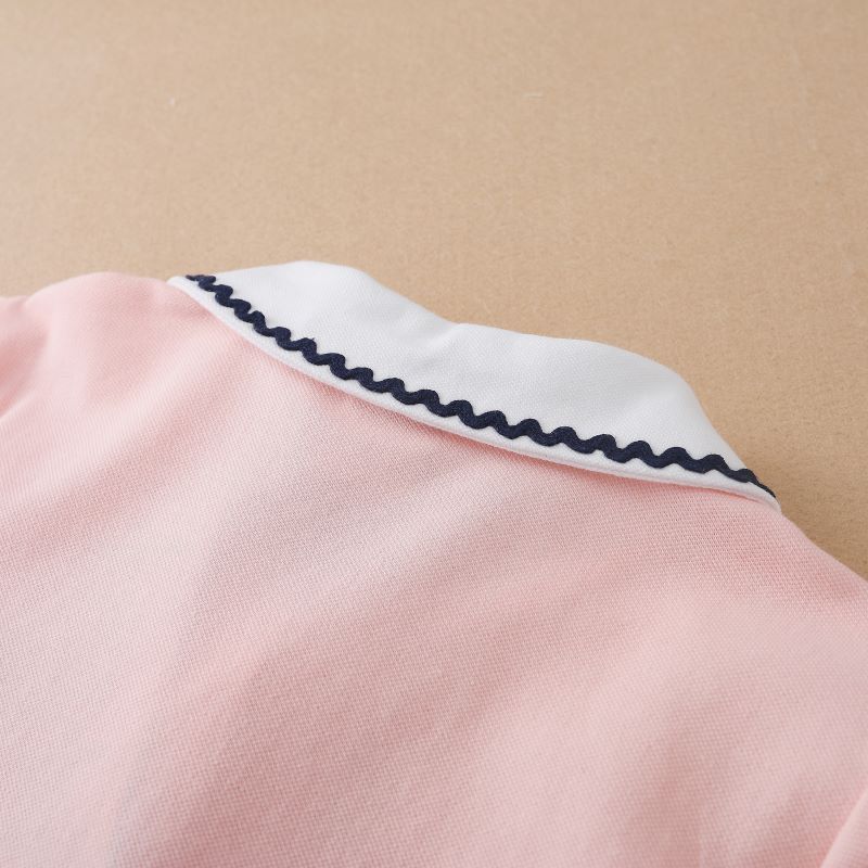 Dívčí polokošile léto Krátké rukávy Topy Dětské Bavlněné tričko Oblečení s límečkem pro děti 4-12 let Roztomilé oblečení