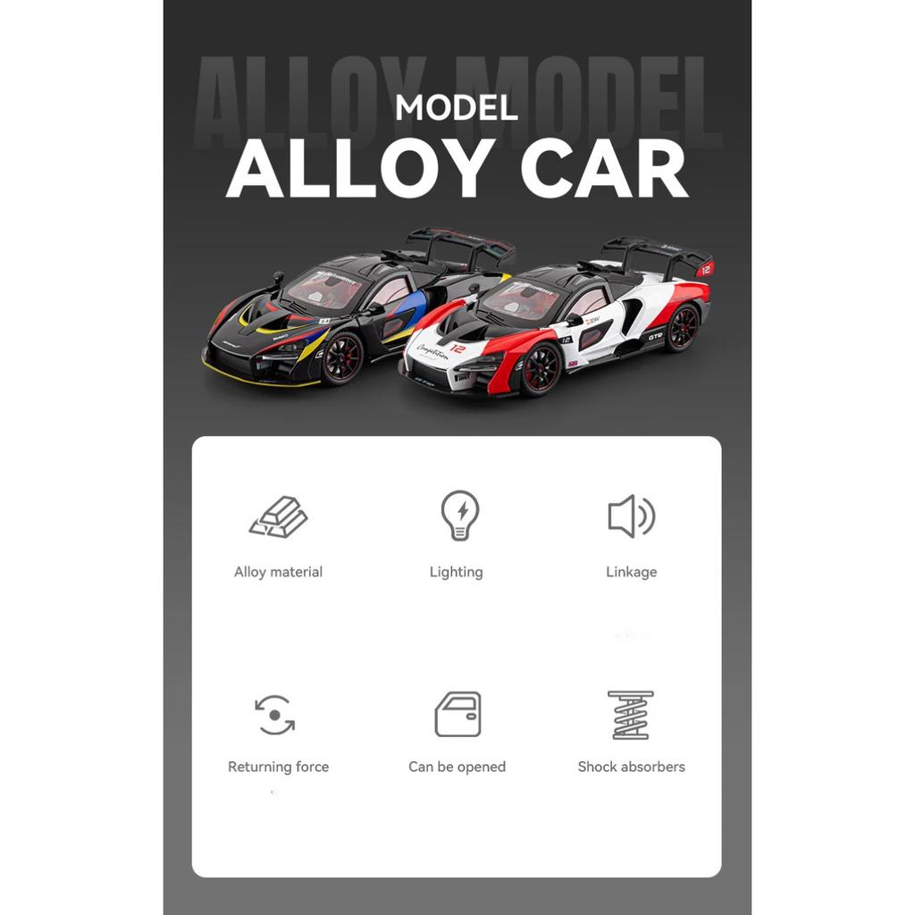 1/24 McLaren Senna GTR 2025 Alloy Model Car Toy Diecasts Metal Casting Sound and Light Car Toys for Children Vehicle