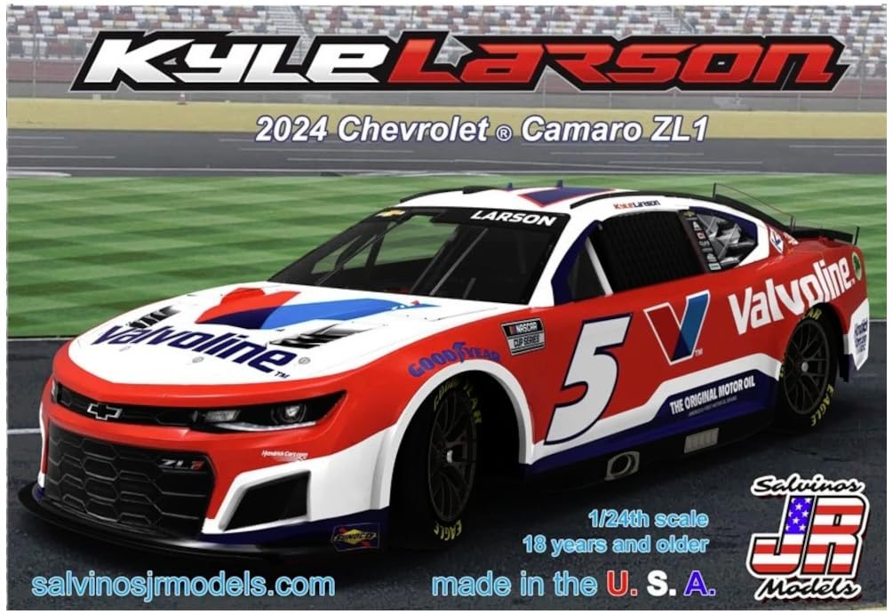 Salvinos Jr Models Кайл Ларсон Valvoline Chevrolet Camaro ZL1 NASCAR 2024 Пластиковая модель HMC2024KLV 1/24 #5 (Машина)