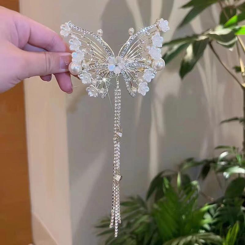 Shark Crab Clips Girls Hair Pin Hair Accessories Women Simple Hair Claw Clip Butterfly Pearl Tassel Hair Clip