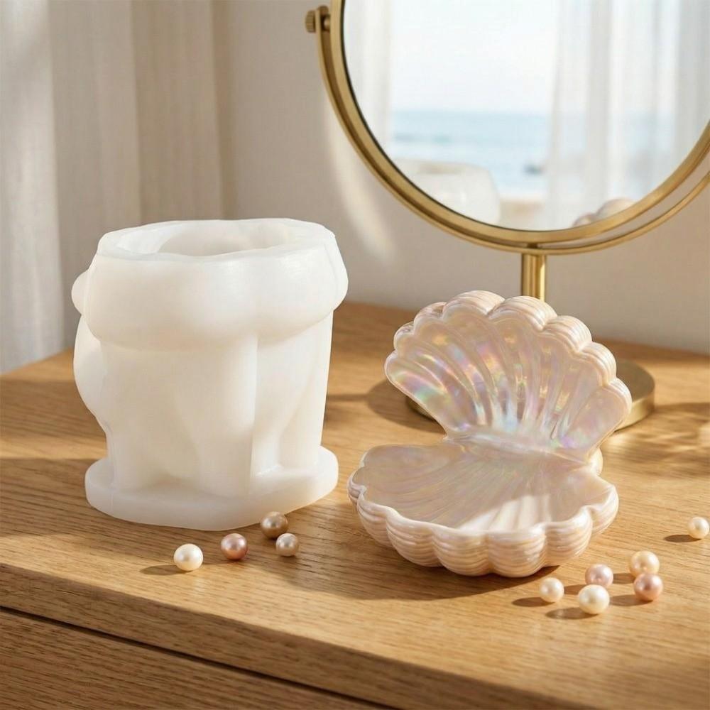 Multi-Functional Seashell Shape Gypsum Mold Scallop Candlestick Plaster Molds  DIY Crafts
