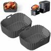 Air Fryer Silicone Liners for Ninja SL401/DZ201/DZ401/DZ550 Thickening Rectangle Double Stack Basket Air Fryer Accessories