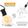 10pcs G40 Replacement Light Bulbs E12 1W 5V 24V 110V 220V Plastic Globe Bulbs for String Lights Indoor Outdoor Patio Garden Warm White