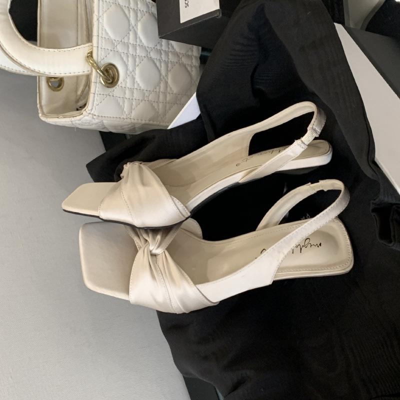 

Design sense stiletto open-toed sandals fairy shoes 2025 new summer with skirt bow high heels 39