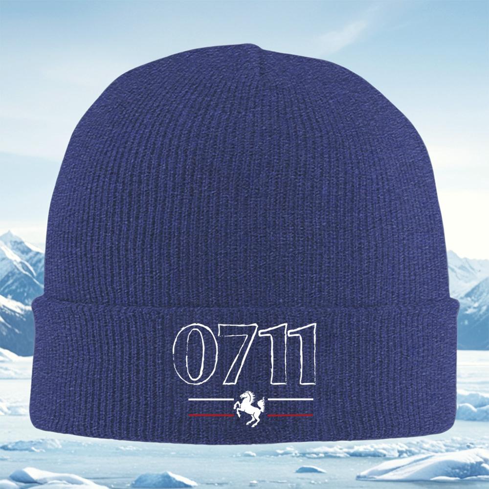 Numbers Horse Lines Black Background White Men Women Unisex Knitted Hat Beanie Pullover Cap Winter Thermal Warm Christmas Outdoo