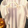 Halloween Ghost Pendant, Heart Hand Gesture Cloaked Ghost Messenger Statue, Luminous Eyes Light Up, Halloween Outdoor Lawn Ornament, Haunted House