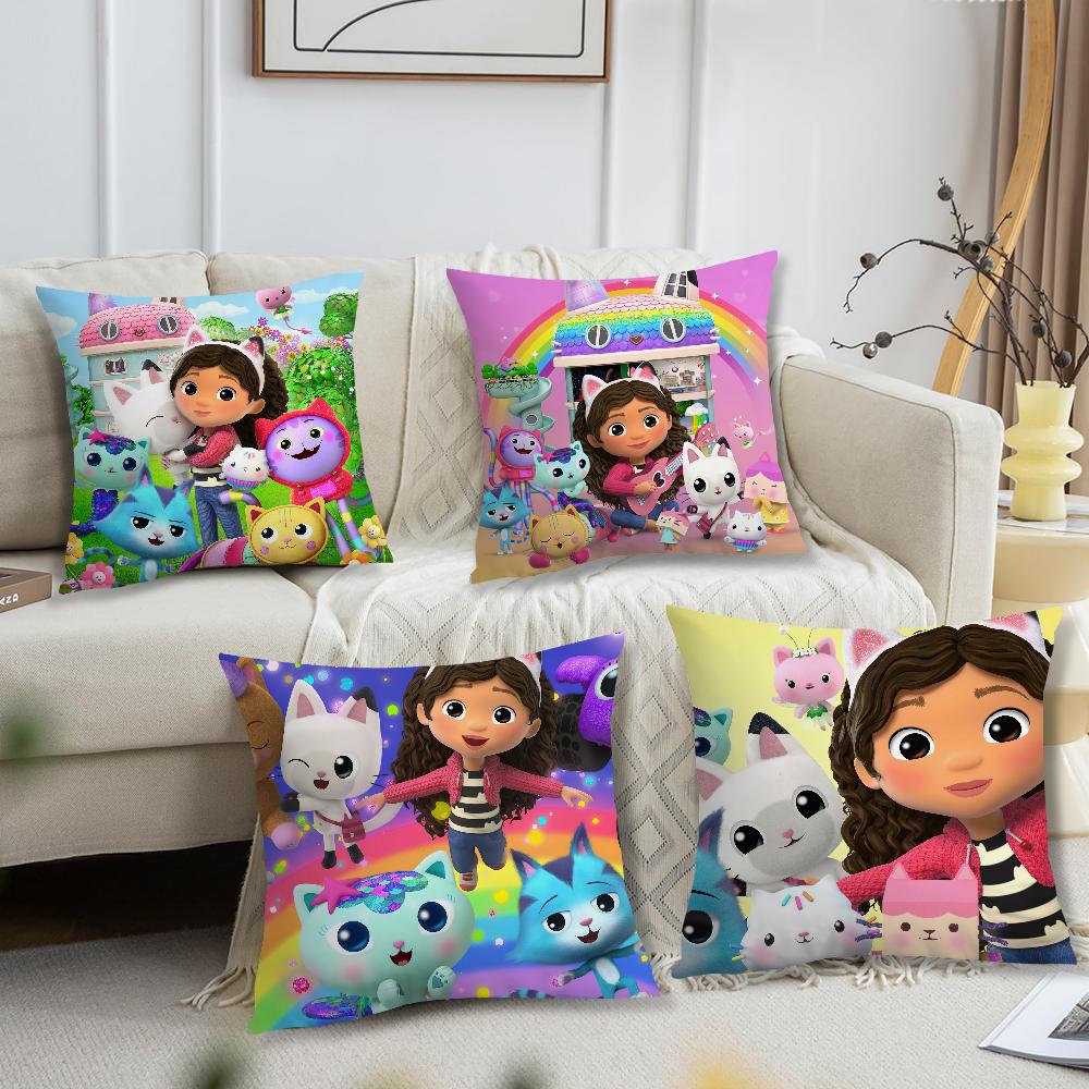 Cartoon G-Gabbys Lovely D-Dollhouse Pillow Case Sofa Living Room Headboard Bedroom Backrest Cushion Square Cushion Nap Time