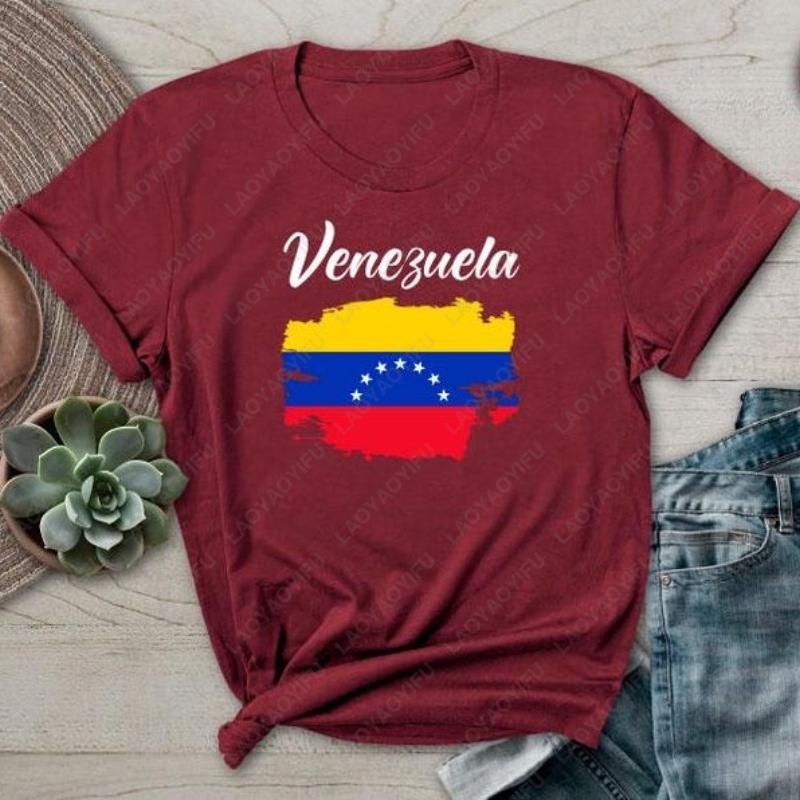 Venezuela Tshirt I Support Flag Free Graphic Shirt Vintage Harajuku Casual Wear Unisex High Quality Cotton Shortsleeve Tees