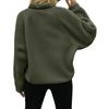 Women's Fashion Casual Stacked Lapel Single Button Fleece Sports Sweatshirt Jacket Outerwear