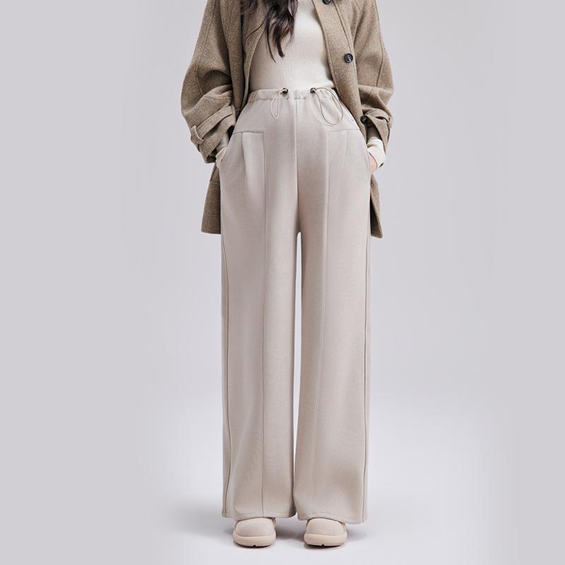 Maternity wide-leg pants drape autumn and winter thickened new loose casual pants wide-leg pants no support maternity wear