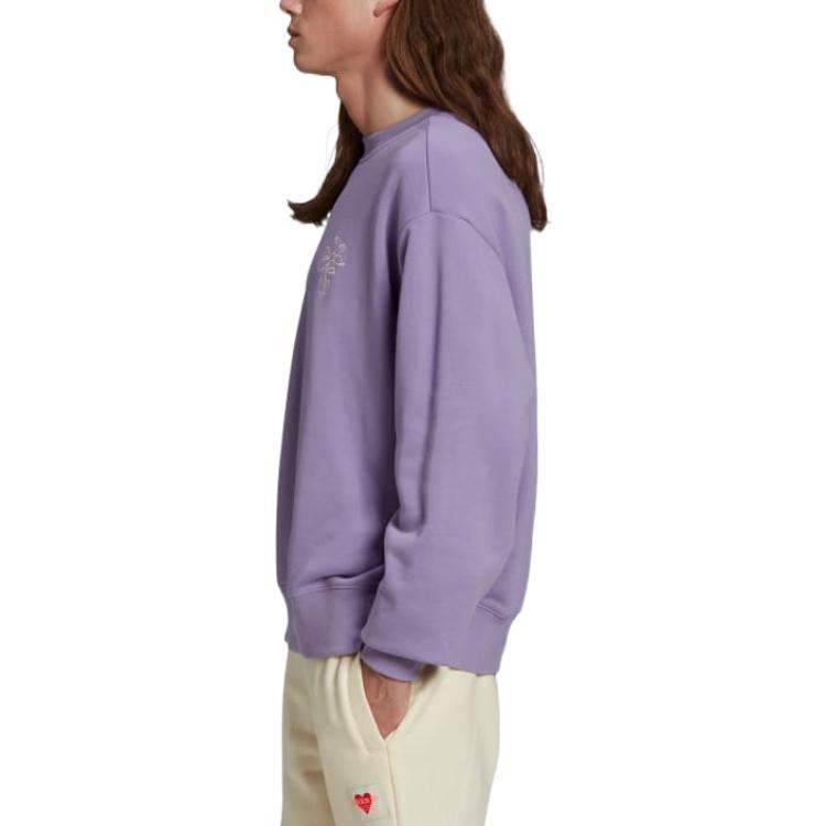 adidas Originals Trefoil Sports Crew Neck Sweatshirt Unisex Tops Purple HI6016