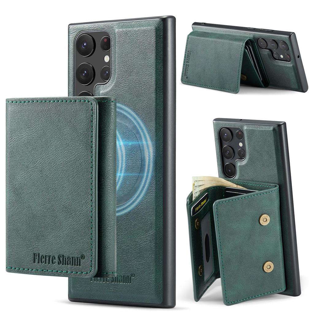 Samsung S25 Ultra Magnetic Card Holder Wallet Case - Drop-Proof with Card Slots, Also Fits S24 Plus