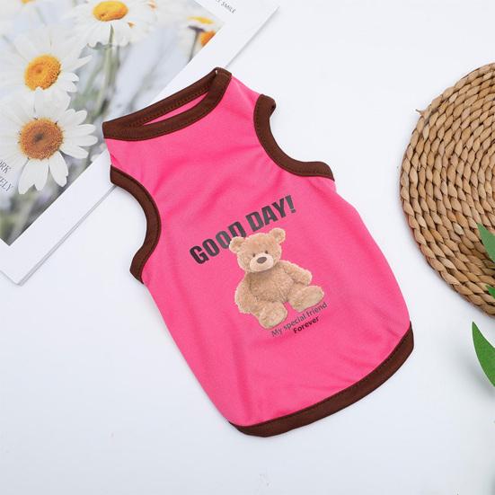 Yousheng Pet Vest Cartoon Pattern Round Collar Sleeveless Pet Dogs Cats T-shirt Clothes for Summer